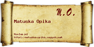 Matuska Opika névjegykártya